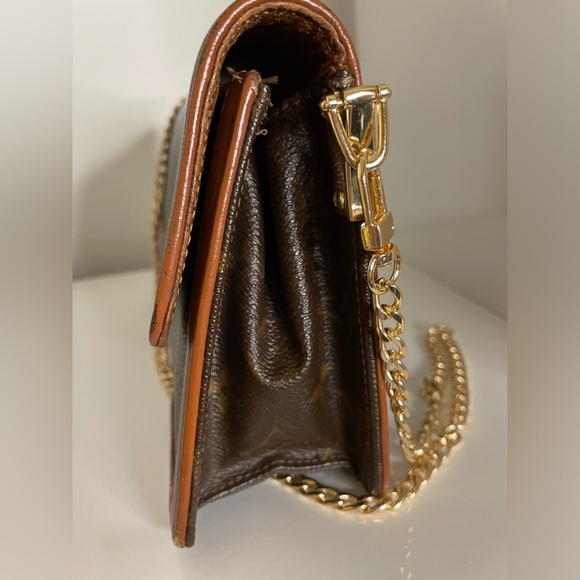 LOUIS VUITTON Vintage Monogram Pochette Dame PM Pouch Clutch Bag w/ Added Chain - Picture 5 of 11